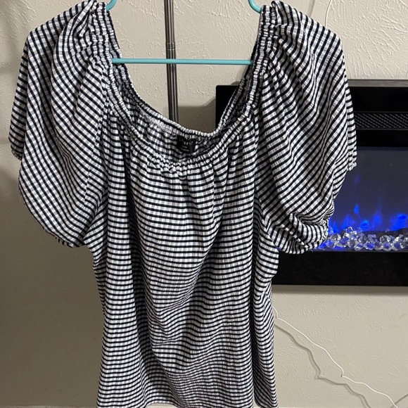 Lane Bryant Black and White Gingham Blouse - Picture 2 of 5